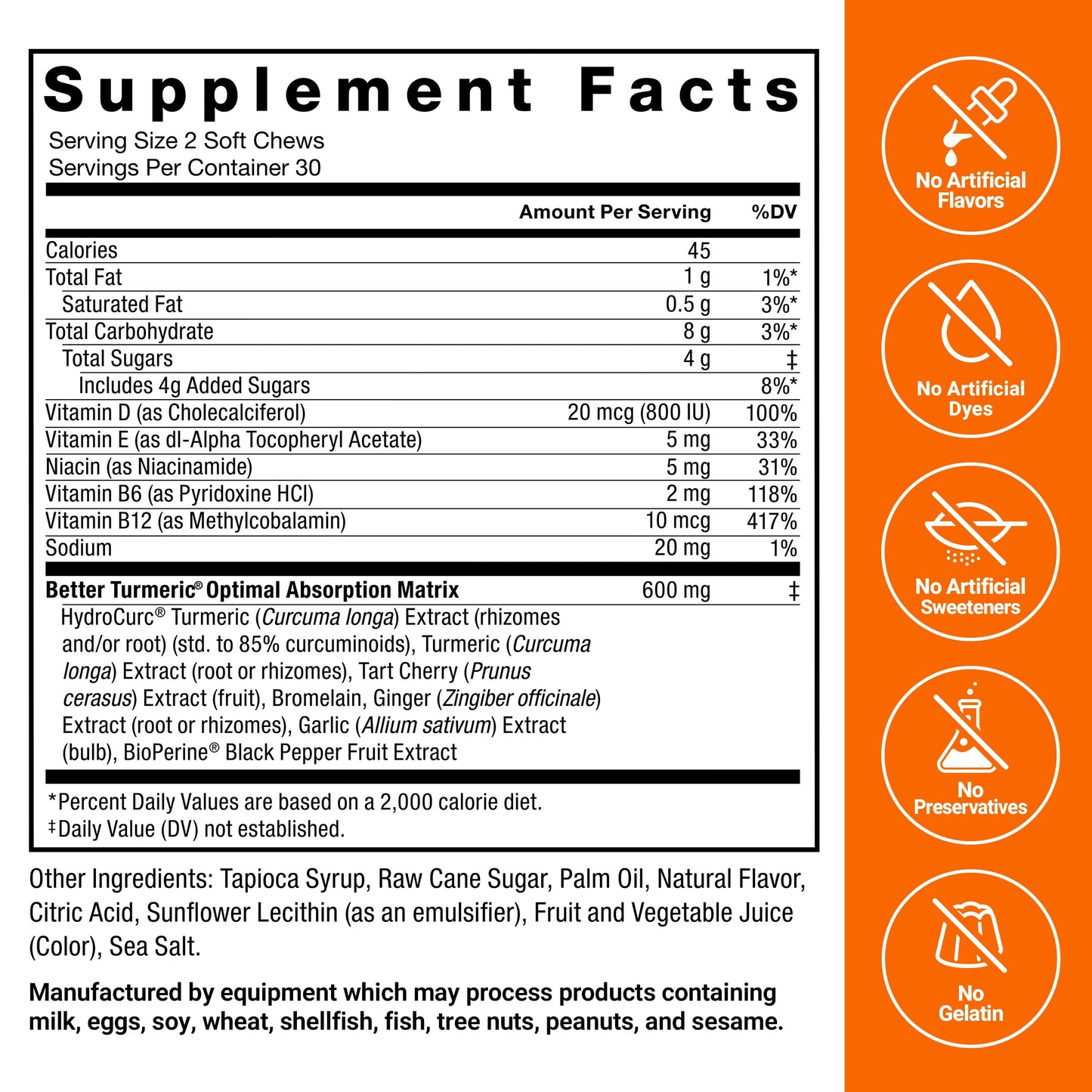 FORCE FACTOR Better Turmeric Supplement 400mg with Black Pepper & Ginger, Extra Strength Joint Support, Superior Absorption