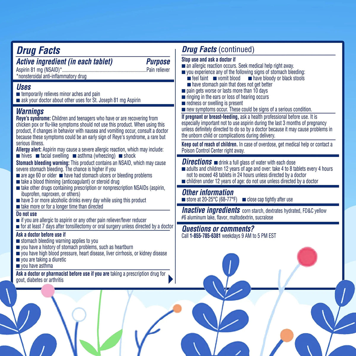 St. Joseph Aspirin Pain Reliever (NSAID) 81mg, Enteric Safety Coated, Adult Low Dose Aspirin, 365 ct (1 Year Supply, Packaging May Vary) St. JosephBuy Supplements Australia