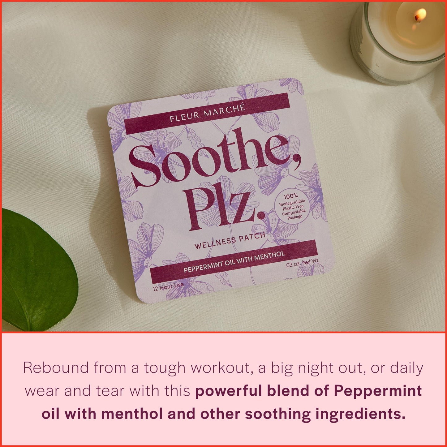 Fleur Marche Soothe, Plz. Botanical Patch - Muscle Recovery Patch with Peppermint Oil & Menthol - Post Night Out, Post Workout, or Daily Relief - Highly Bioavailable - 7 Patches Fleur Marché buy supplements Au