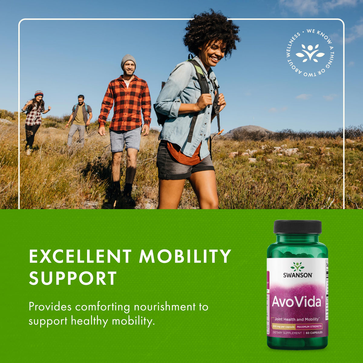 Swanson AvoVida - Natural Supplement Promoting Joint Health & Mobility - Avocado & Soybean Unsaponifiables to Support Cartilage & Tissue Health - (60 Capsules, 300mg Each) (1 Pack) SwansonBuy Supplements Australia