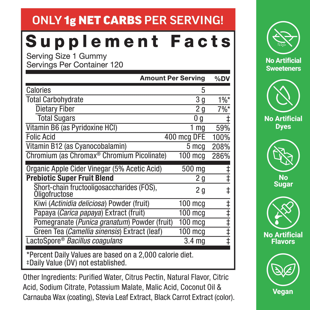 Force Factor ProbioSlim Keto ACV Gummies, Organic Apple Cider Vinegar Gummies with LactoSpore Probiotics & Prebiotics to Support Digestion, Metabolism, & Immune Health