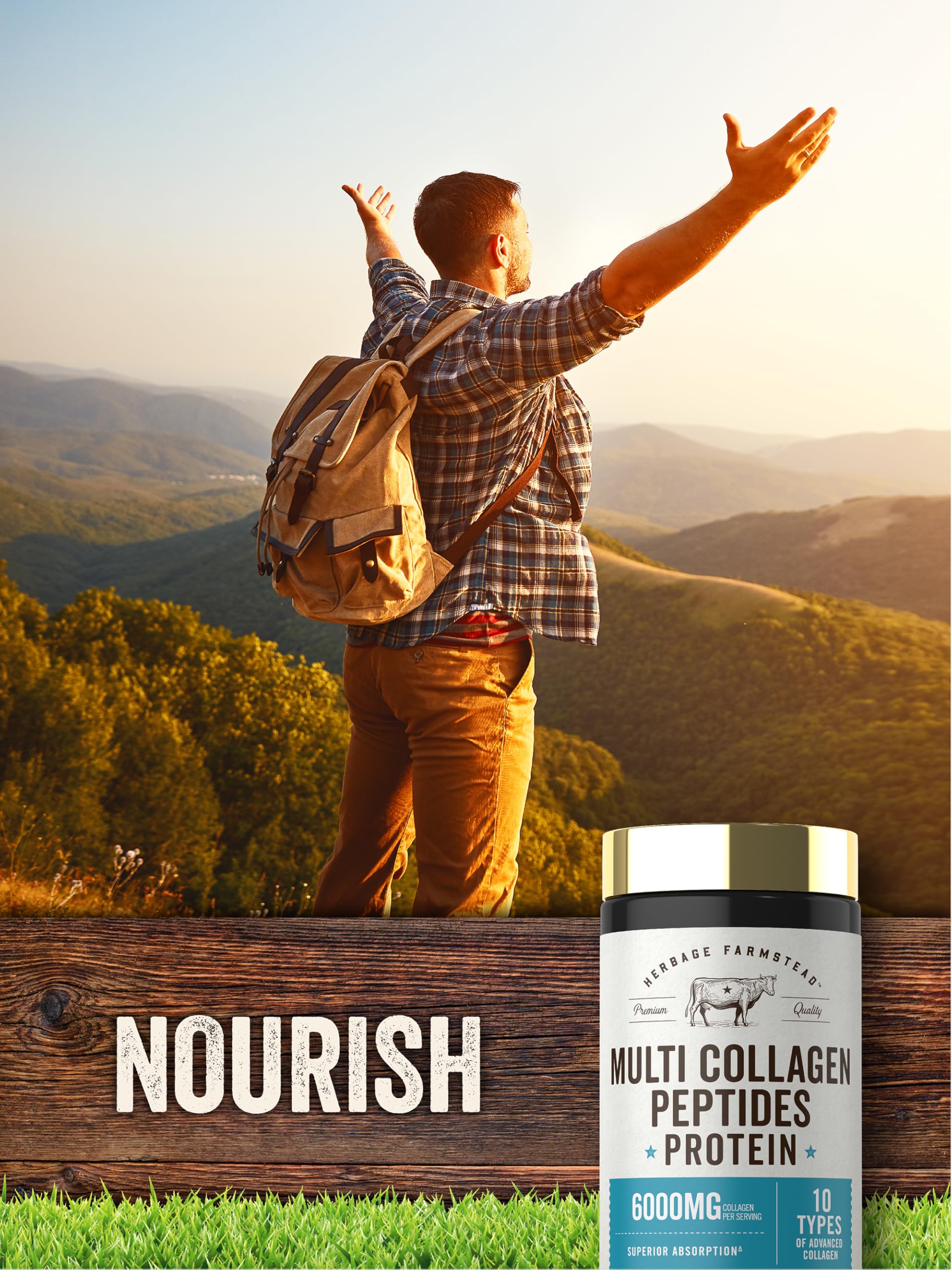Carlyle Multi Collagen Peptides 6000mg | 120 Caplets | 10 Types of Advanced Collagen with Protein | Non-GMO, Gluten Free Supplement | by Herbage Farmstead Carlyle buy supplements Au