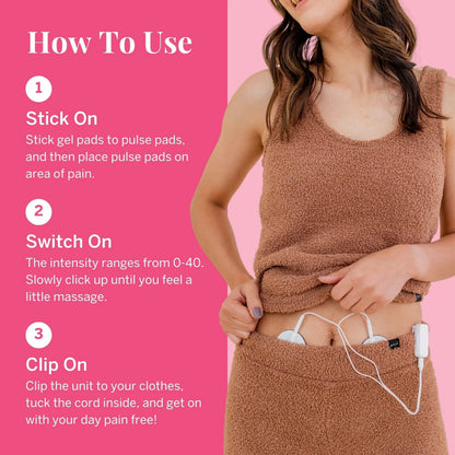 Pixie Period Pain Relief Device - Best PMS Relief Simulator with TENS Technology - Thinnest Wearable Tens Unit - Unnoticeable Under Clothes - Menstrual Cramp Comfort for Feminine Care Pixie CupBuy Supplements Australia