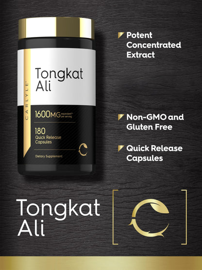 Carlyle Tongkat Ali | 180 Quick Release Capsules | Non-GMO and Gluten Free Supplement